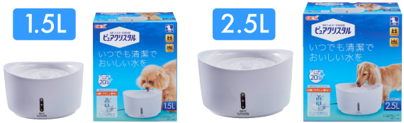犬用フィルター式給水器　ピュアクリスタル ホワイト