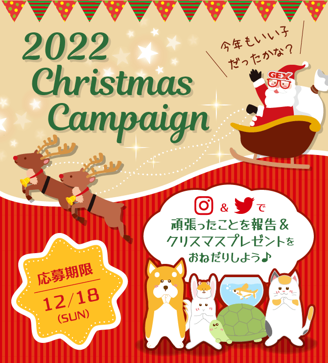GEX サンタにおねだり！2022クリスマスキャンペーン 観賞魚 小動物 犬 