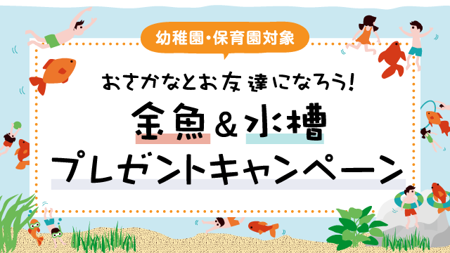 【幼稚園・保育園対象】おさかなとお友達になろう！金魚＆水槽プレゼントキャンペーン