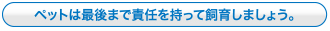 ペットは最後まで責任を持って飼育しましょう。