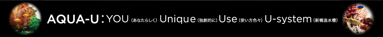 AQUA-U : YOU(あなたらしく)Unique(独創的に)Use(使い方色々)U-system(新構造水槽)