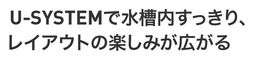 U-SYSTEMで水槽内すっきり、レイアウトの楽しみが広がる