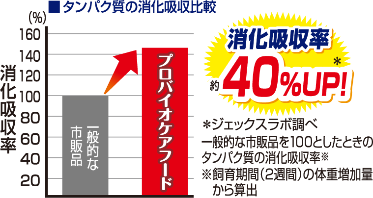 タンパク質の消化吸収比較