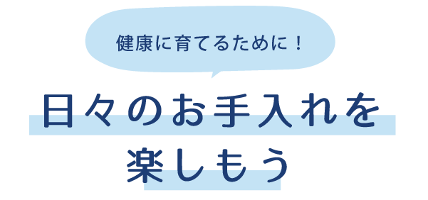 健康に育てるために！ 日々のお手入れを楽しもう