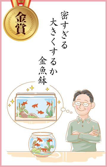 密すぎる  大きくするか  金魚鉢