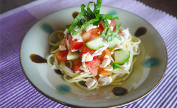 夏野菜の冷製パスタ